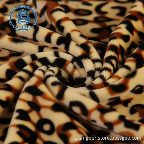 Tissu polaire 100% polyester imprimé animal fin